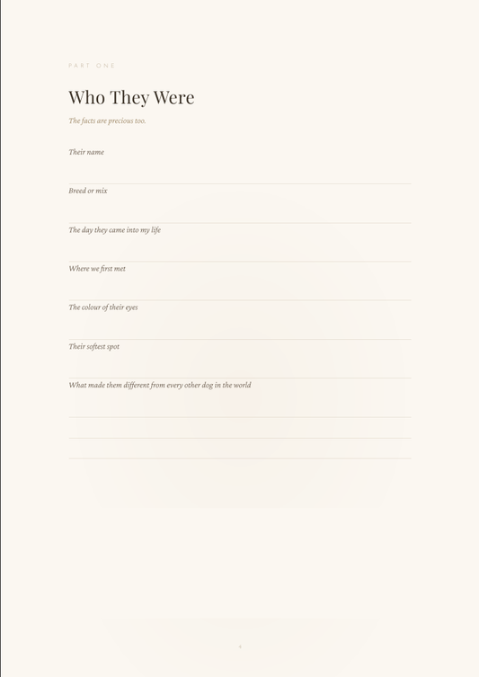 Pet Loss Grief Journal — "For the One Who Was My Whole World"