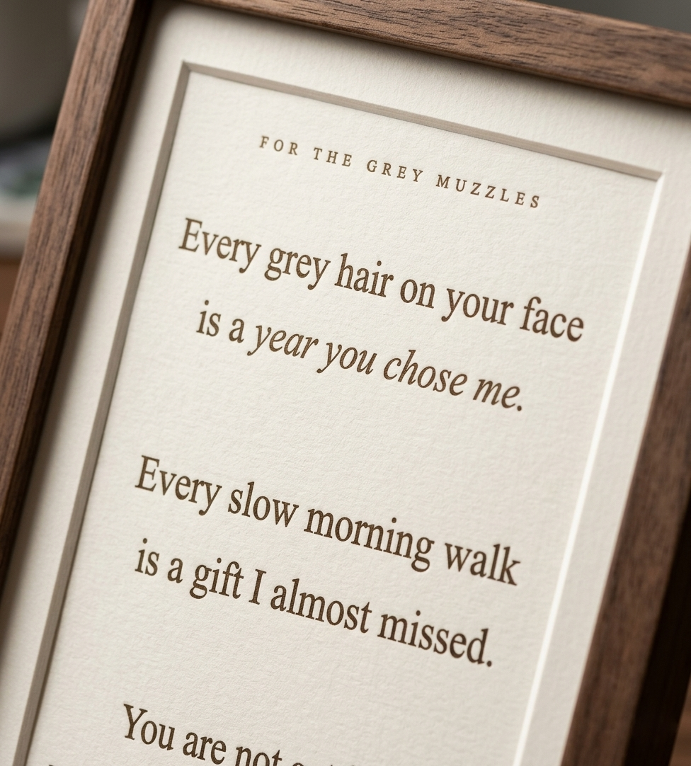 Senior Dog Quote Print — "You Are Becoming Irreplaceable" | Digital Download