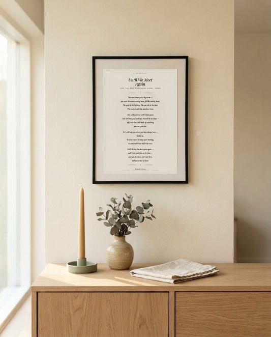 Memorial Poem Print — "Until We Meet Again" | Digital Download