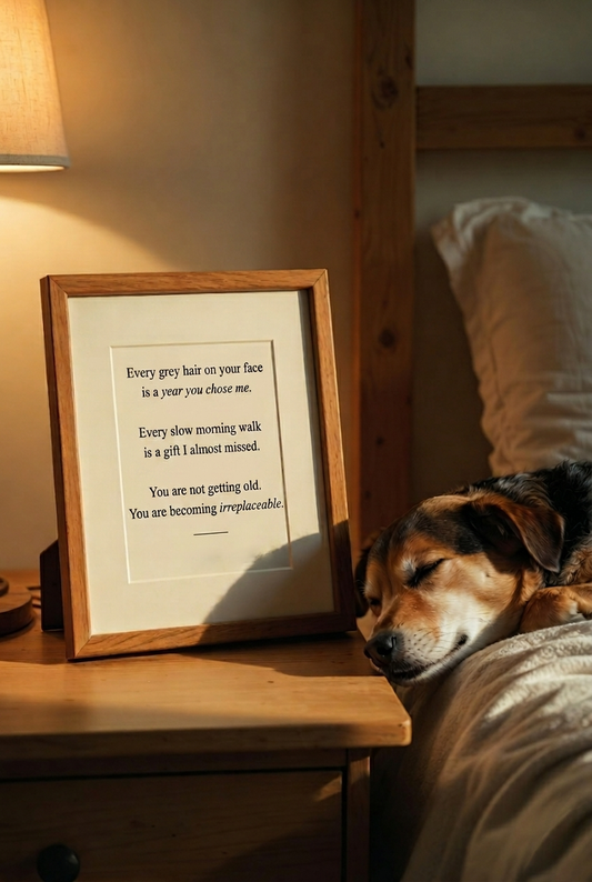 Senior Dog Quote Print — "You Are Becoming Irreplaceable" | Digital Download