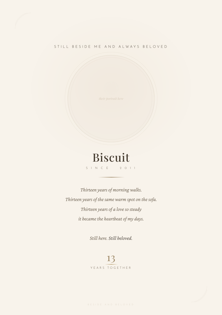 Grey Muzzle Celebration Print — "Still Beside Me" | Custom Digital Download