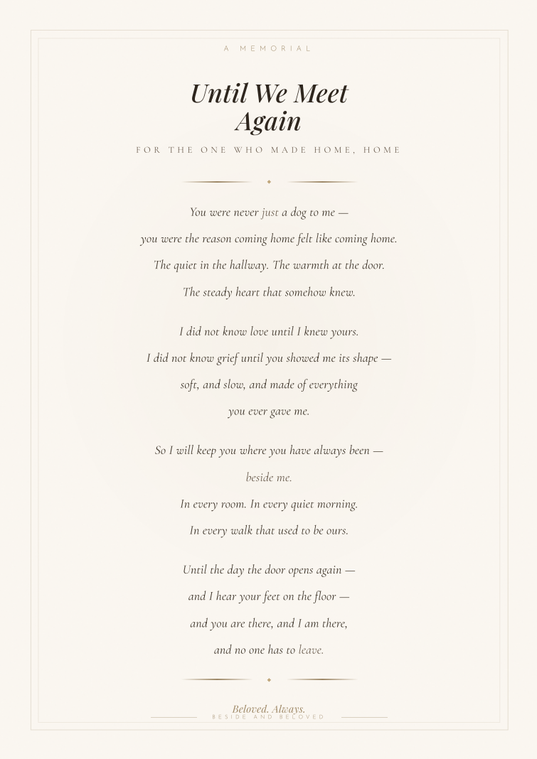 Memorial Poem Print — "Until We Meet Again" | Digital Download