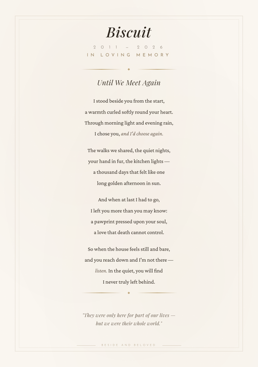 Personalised Memorial Poem Print — "Until We Meet Again" | Custom Digital Download